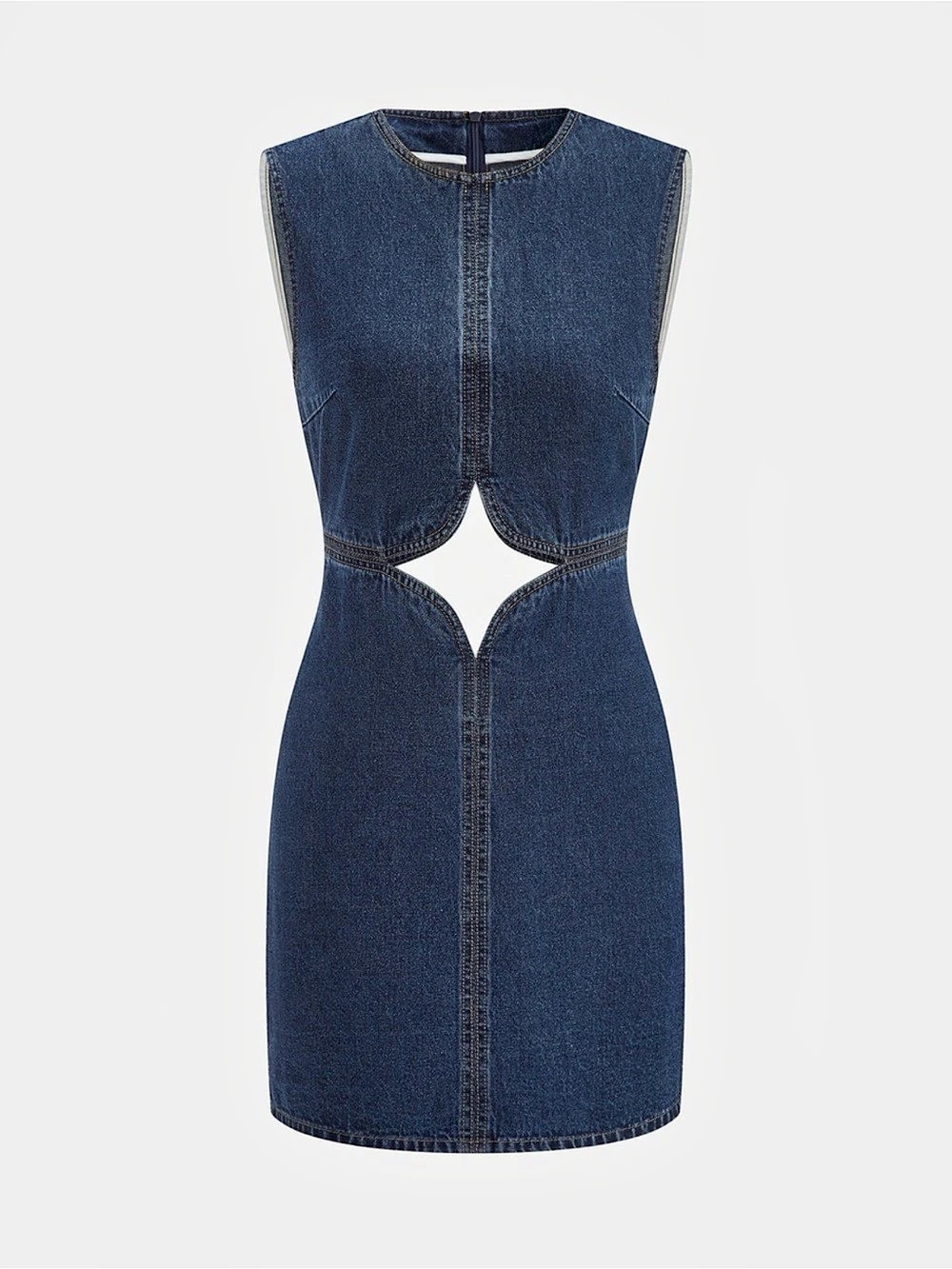 Commense Blue Denim Cutout Mini Dress - Picture 2 of 5